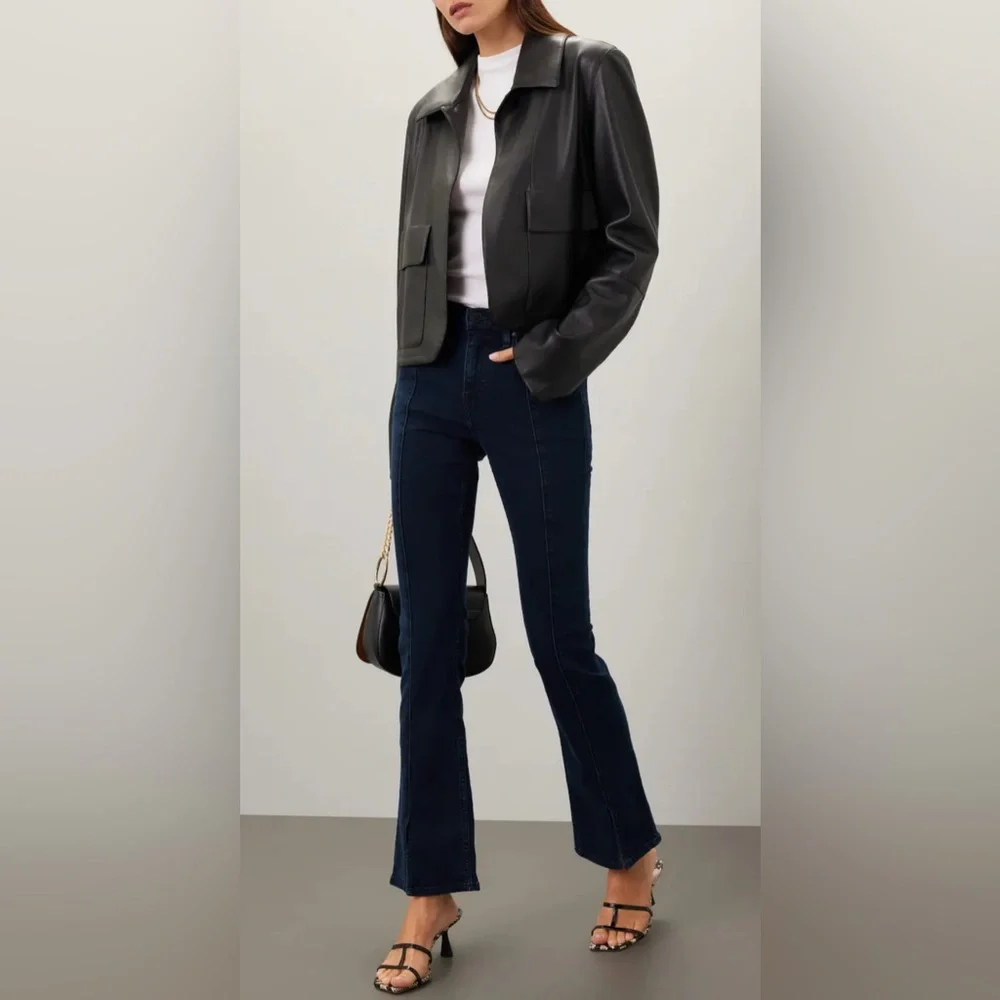 🌙 Hudson Dark Wash Split-Hem Boot cut Jeans – Sculpting Fit – Size 28 - Picture 3 of 8